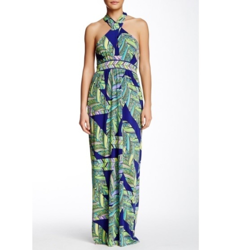 Trina Turk 'Tilly' Print Jersey Halter Maxi Dress